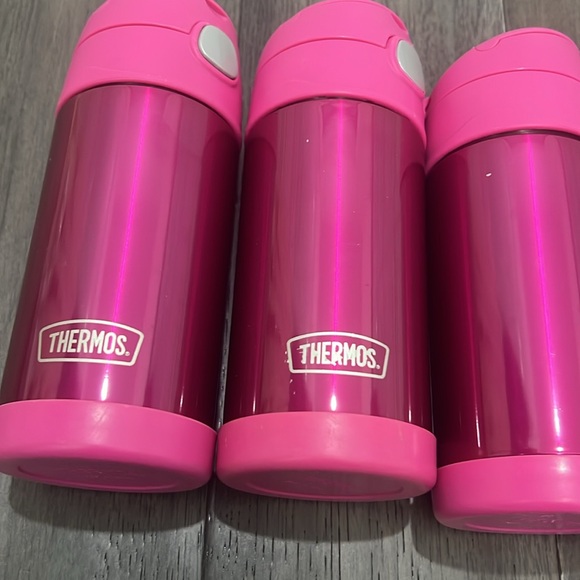 Bundle of thermos stainless steel insulated kids drinking cups with straws - Picture 3 of 8
